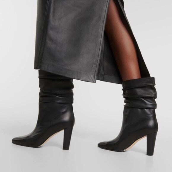 Manolo Blahnik Calasso 90MM Ruched Leather Boots size 42 - Picture 5 of 16
